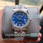 Replica Rolex Diamond Datejust 36mm Watch Blue Face Jubilee Strap